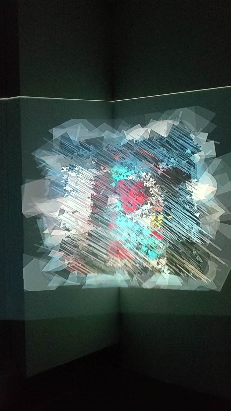 A photo of a projection of the images being generated.